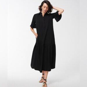 Chico’s Flounce Sleeve Midi Dress - L